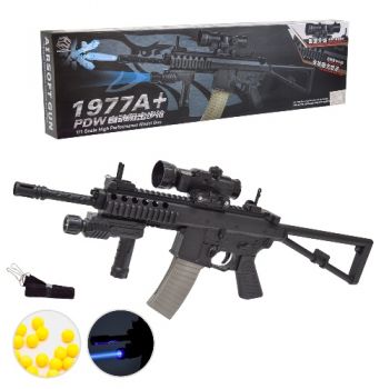 автомат з ліхтариком, приціл, кульки, на батар. в кор. 70х22см.  1977А+  (18)