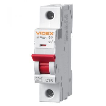 автоматичний вимикач Videx Resist 1P, 16A, 4,5kA  VF-RS4-AV1C16