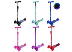 самокат Maxi чотириколісний, колеса PU, світло, в кул.  SC25222  (10)