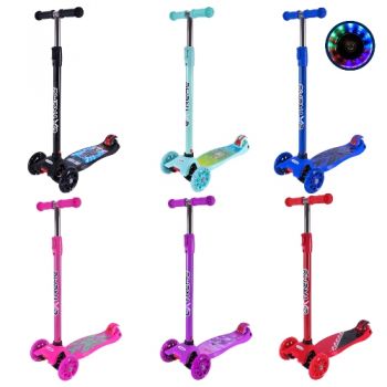 самокат Maxi чотириколісний, колеса PU, світло, в кул.  SC25222  (10)