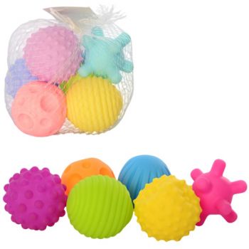 іграшки для купання набір 6шт. 7см., пискавка, в сітці 20х140х11см.  КМ261-261А  (96)