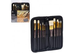 набір пензликів художніх 10шт. для олійних фарб в пеналі 10х2х22см.  1029/112003...