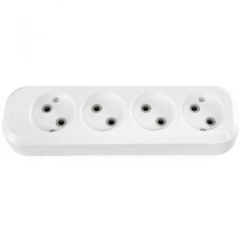 колодка Titanum Standart 4 розетки, без заземлення  TF-B410-W