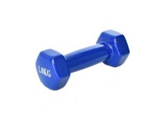 гантель з вініловим покриттям 1кг. синя в кул.  М 0289-BL  (20)
