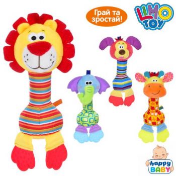 брязкальце 20см. тваринка, звук, пискавка, прорізувач., плюш, в кул. 8х20х5см.  Х11832  (80)