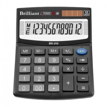 калькулятор Brilliant BS-212 настільний 10х12,5х1,5см.  (50/100)