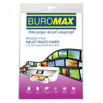 фотопапір Buromax глянцевий А4/180гр./100арк.  ВМ.2220-4100  (12) 