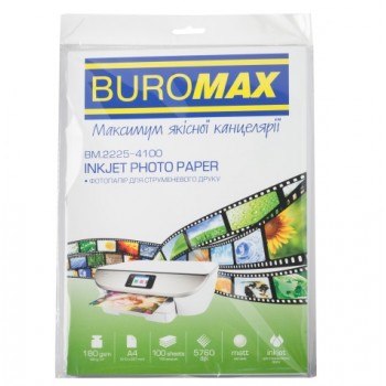 фотопапір Buromax матовий А4/180гр./100арк.  ВМ.2225-4100  (12) 