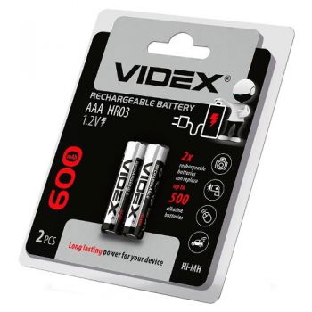 акумулятор Videx HR03  Ni-Mh  600mAh 1x2 бліст.  (20)