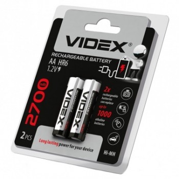 акумулятор Videx HR6  Ni-Mh 2700mAh 1x2 бліст.  (20)