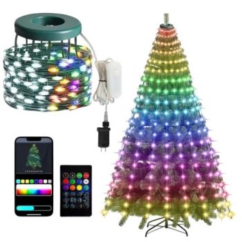 електрогірлянда Smart пучок 210 LED, 10 ліній, USB, пульт д/к, керування смартфоном, RGB  1984-42