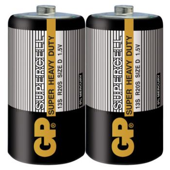 батарейка GP Supercell R20 сіра  1x 2 в кор. (20/200)