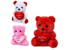 м`яка іграшка ведмідь 18х15х9см. із серцем I Love You в кул.  YG0385  (180)