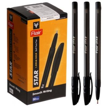 ручка Flair кульк. масл. Star чорна  1188  (50/2000)