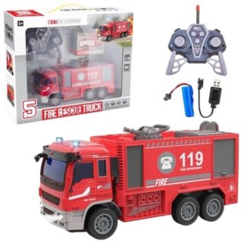 машина пожежна р/к акум., світло, звук, в кор. 30х9х254см.  YB295  (12/24)