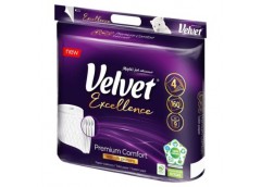 папір туалетний Velvet Excelience Silk Proteins чотиришаровий, набір 9 рулонів
