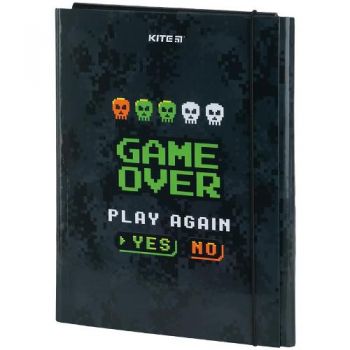 тека Kite картонна для праці А4 на гумці Game over  К23-213-2  (1/5)
