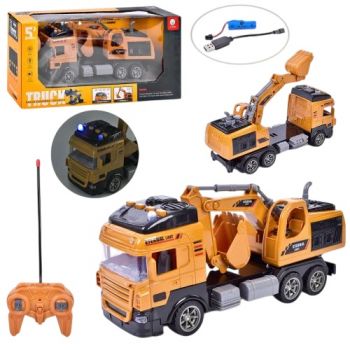 екскаватор р/к 27см., акум.  звук, світло, рухливі дет., USB-зар., в кор. 40х18х11см.  JT656  (12)