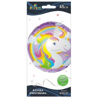 кулька фольгована Pelican Єдиноріг фіолетовий 45см.  835137