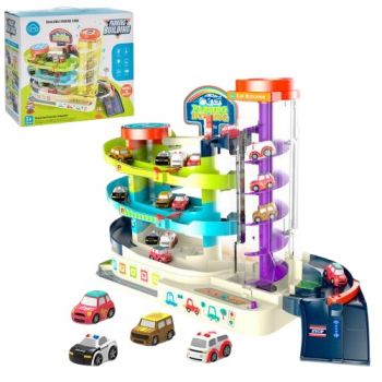 гараж 3 поверхи, ліфт, муз., світло, транспорт, дор знаки, на бат. в кор. 31х28х14см.  Т103-77А  (8)