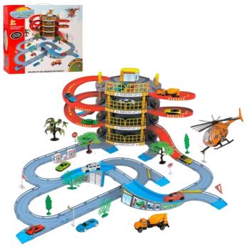 гараж 4 поверхи, транспорт, дор знаки, дерева, в кор. 47х41х9см.  Т328-С  (16)