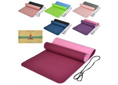 йогамат ТРЕ, 183х61см., товщина 6мм., двокольоровий, в кул. 61х12,5х12,5см.  MS ...