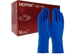 рукавиці медичні латексні Hoffen High Risk  M сині  (25/250)