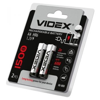 акумулятор Videx HR6  Ni-Mh 1500mAh 1x2 бліст.  (20)