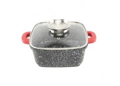 каструля A-Plus квадратна 20х20см. 3,2л., мармурове покриття, скляна кришка  147...