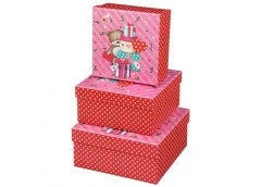 набір подарункових коробок Buromax 3шт., розмір найбільшої 20х20х9,5см., гліттер...