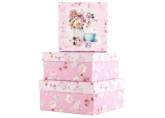 набір подарункових коробок Buromax 3шт., розмір найбільшої 20х20х9,5см., гліттер...