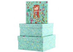 набір подарункових коробок Buromax 3шт., розмір найбільшої 20х20х9,5см., гліттер...