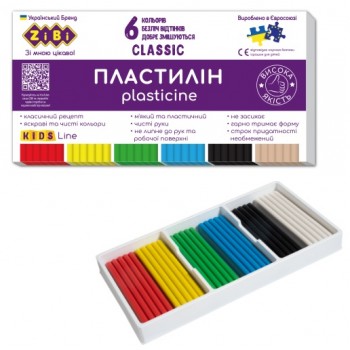 пластилін Zibi Kids Line CLASSIC  6кол./120гр.  ZB.6230  (40)