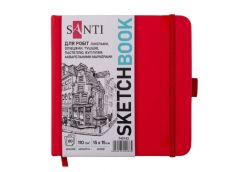 скетчбук Santi для графіки 15х15см., 80арк., тверда обкл. PU, 110гр./м2  743192 ...