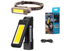 ліхтарик 2 в 1 з Li-Ion акум., White+Yellow, поворот 180*+180*, магніт, ЗП Type-...