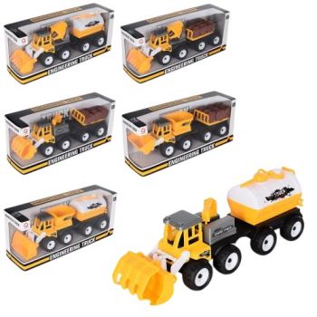 будтехніка з причепом 29см., рухливі деталі, в кор. 30,5х13х8,5см.  9943-3-4  (40)