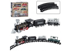 залізниця 88см., локомотив, 2 вагони, станція, звук, світло, на бат. в кор. 38х3...