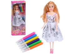 лялька 28см., сукня-розмальовка, фломастери, в кор. 12,5х32х4,5см.  6388-3  (120...