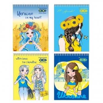блокнот Zibi Patriot Pretty Girls А6/40арк. на спіралі, карт. обкл.  ZB.12133  (20)
