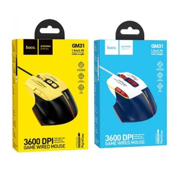 миша Hoco дротова Overlord luminous gaming wired mouse  GM31
