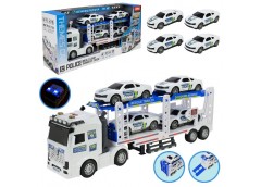 трейлер Поліція світло, звук, 4 машинки, в кор. 61х15х28,5см.  JP588-80  (9)