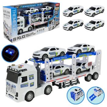 трейлер Поліція світло, звук, 4 машинки, в кор. 61х15х28,5см.  JP588-80  (9)