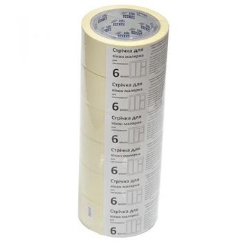 стрічка клейка Canada малярна біла 45мм.х30м. для обклеювання 6 вікон  (6/72)