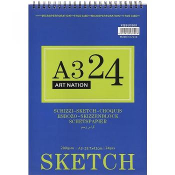 альбом Art Nation для ескізів А3/24арк. на спіралі  XQSU3200/115591  (24)