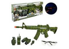 набір автомат, граната, бінокль, рація, окуляри, звук, світло, в кор. 61х23,5х5с...