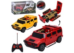 машина р/к 22см., 2в1 (військова база), світло, гум. кол., на батар. в кор. 30х1...