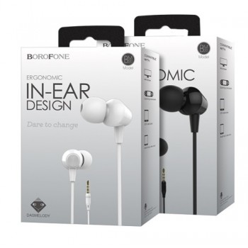 навушники Borofone DasMelody earphones з мікрофоном, 3.5mm audio plug, single button control  BM20