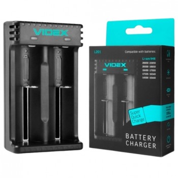 зарядний пристрій Videx 2 канали, USB, під всі типи акумуляторів  VCH-L201