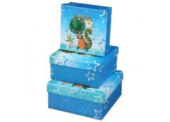 набір подарункових коробок Buromax 3шт., розмір найбільшої 20х20х9,5см., гліттер...