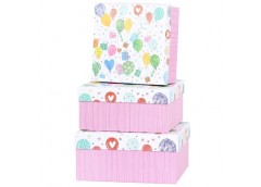 набір подарункових коробок Buromax 3шт., розмір найбільшої 20х20х9,5см., гліттер...